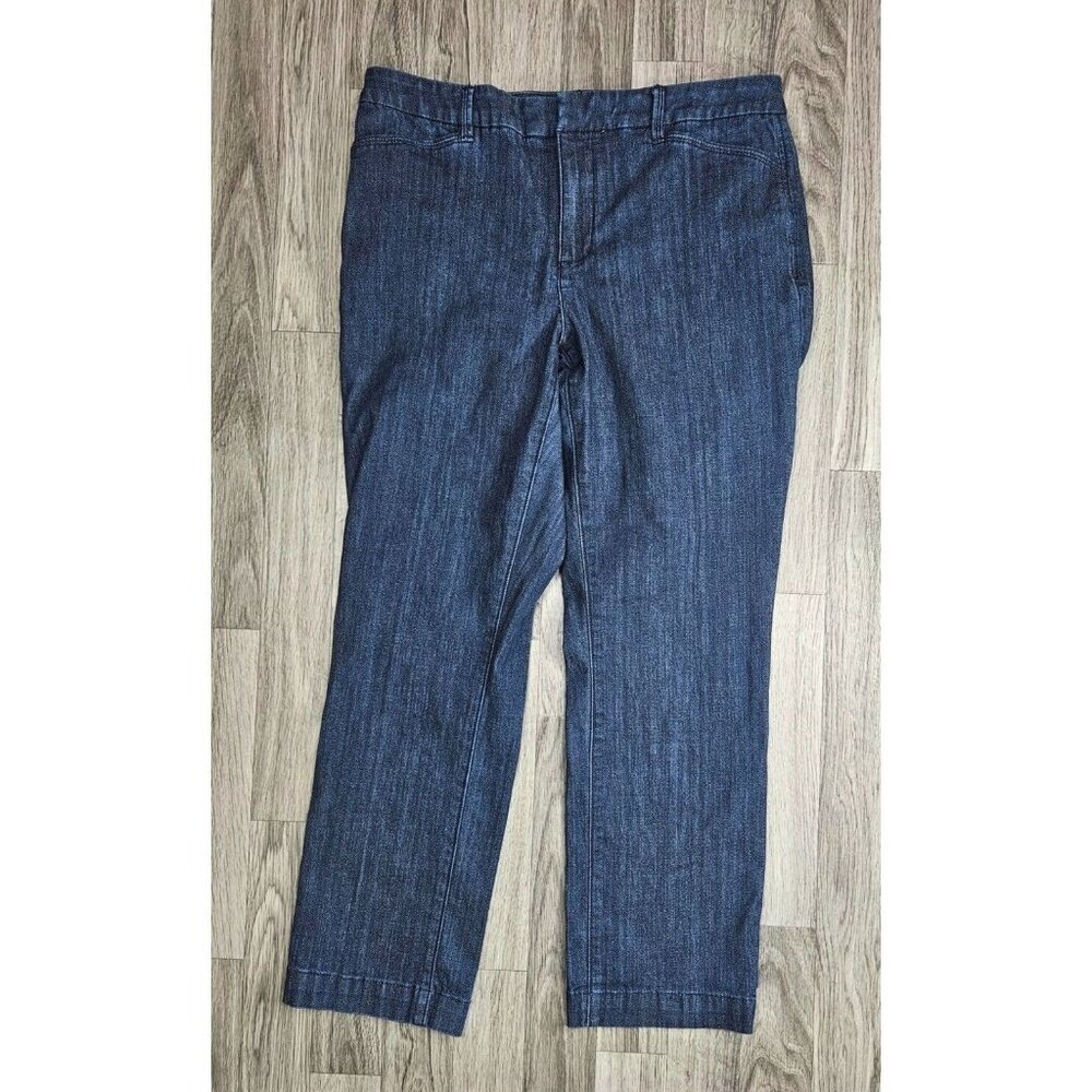 White House Black Market Womens Size 6 Cropped‎ Straight Leg Denim Blue Jeans